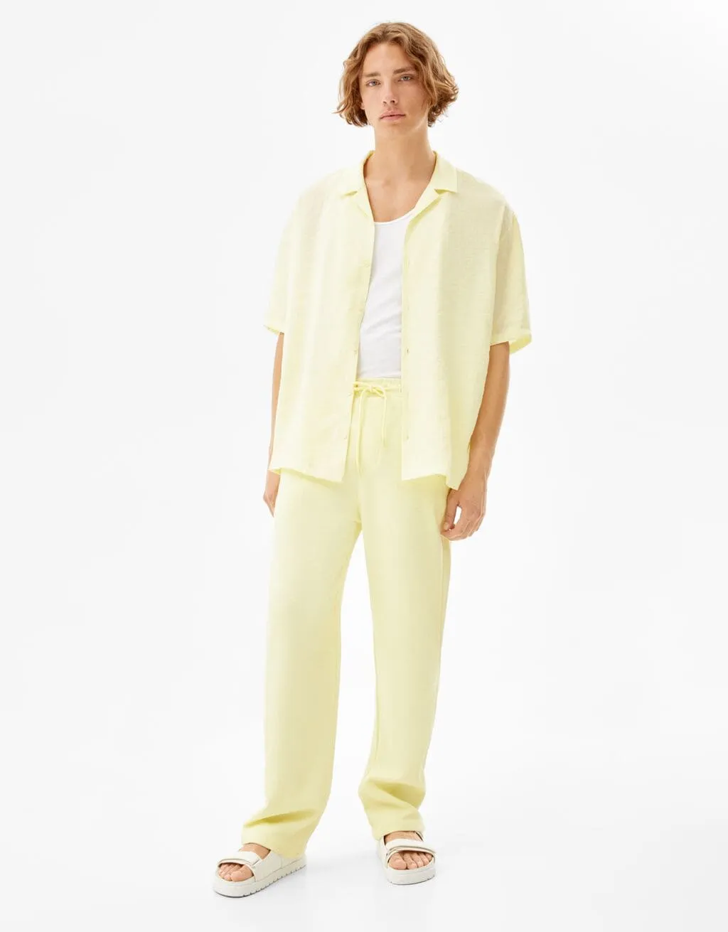 Wide Leg-Joggerhose mit Textur